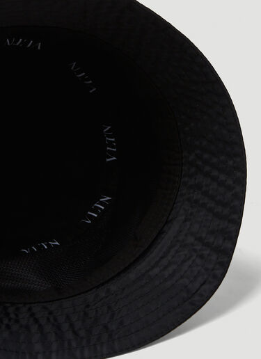 Valentino Logo Print Bucket Hat Black val0149051