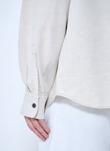 Prada Cotton-And-Linen-Blend Shirt Beige pra0160008