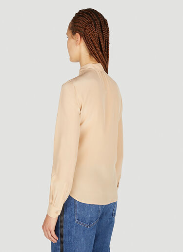 Saint Laurent Pussybow Blouse Beige sla0251050