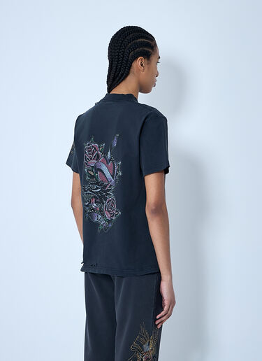 Balenciaga Tacky Tattoo Logo Motif T-Shirt Black bal0259049