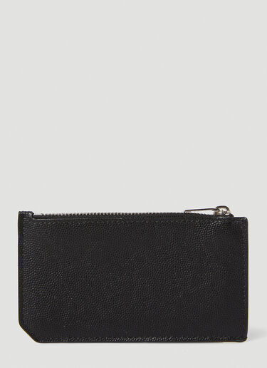 Saint Laurent Zipped Card Case Wallet Black sla0145059