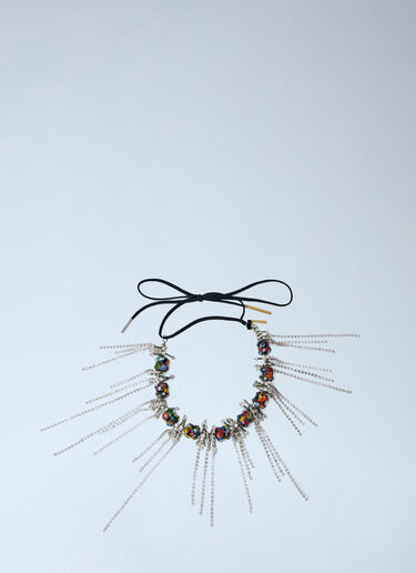 LN-CC® - Dries Van Noten: Chain Embellished Collar Necklace - Black Dries Van Noten Chain Embellished Collar Necklace Black dvn0265034