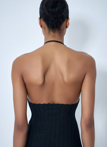 Jacquemus Halterneck Ribbed Knit Dress Navy jac0264019