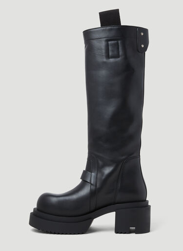 Rick Owens Pull On Bogun Leather Boots Black ric0253033