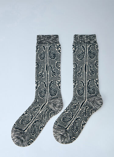 LN-CC® - Dries Van Noten: Paisley Knit Socks - Black Dries Van Noten Paisley Knit Socks Black dvn0265014