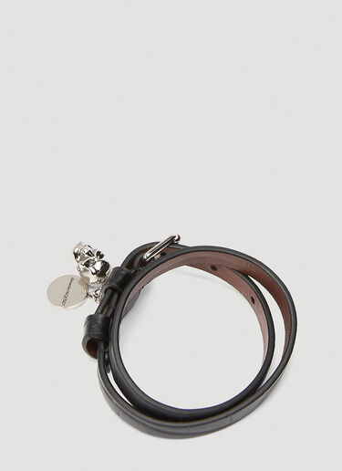Alexander McQueen Double-Wrap Leather Bracelet Black amq0144031
