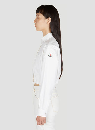 Cropped Long Sleeve Shirt Moncler Cropped Long Sleeve Shirt White mon0252022