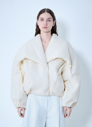 Jacquemus The Châle Bomber Jacket White jac0264006