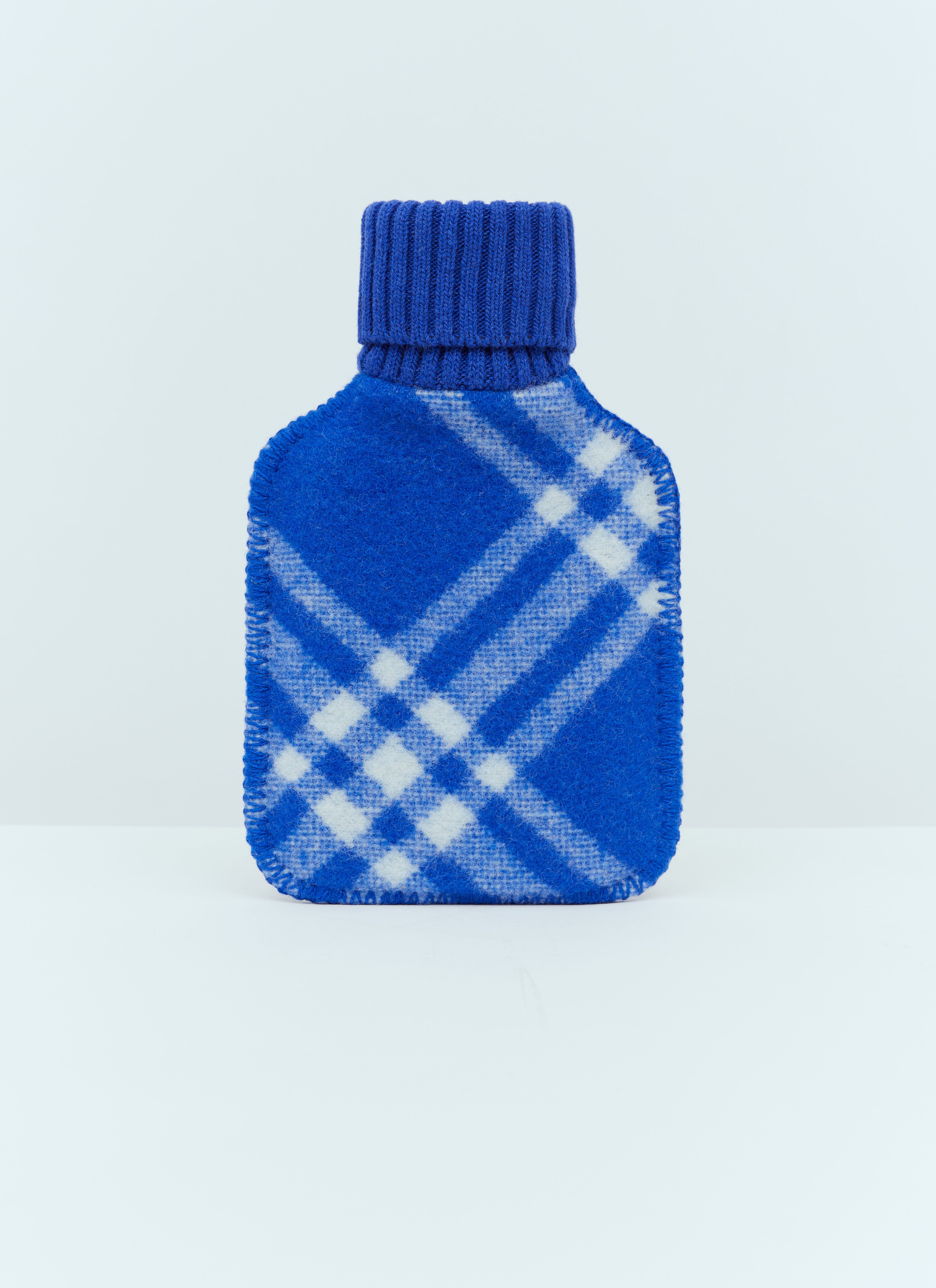 Carne Bollente Wool Check Hot Water Bottle Blue cbn0356016