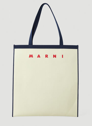 Marni Flat Shopping Tote Bag Cream mni0147037