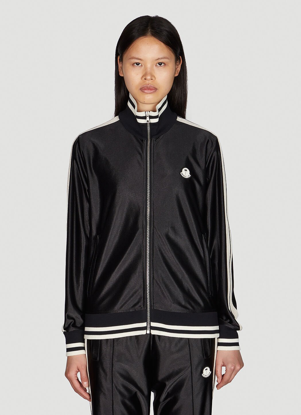 8 Moncler Palm Angels シャイニージップ トラックジャケット の ブラック | LN-CC®