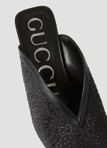Gucci G 플라그 하이힐 뮬 블랙 guc0251165