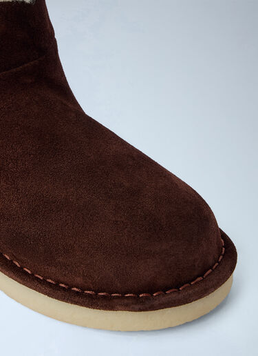 LN-CC® - Miu Miu: Shearling-Lined Suede Ankle Boots - Brown Miu Miu Shearling-Lined Suede Ankle Boots Brown miu0266052