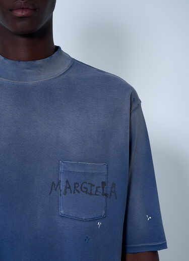 Maison Margiela Logo Motif T-Shirt Blue mla0160002