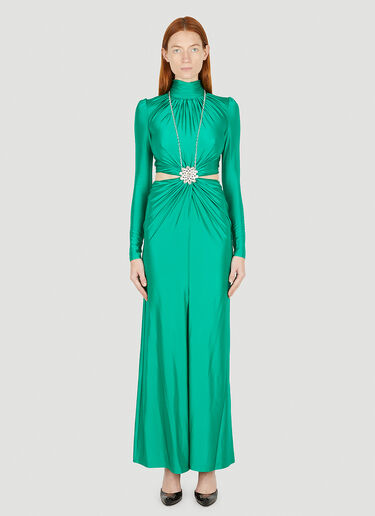 Rabanne Gathered Cut-Out Dress Green pac0251020