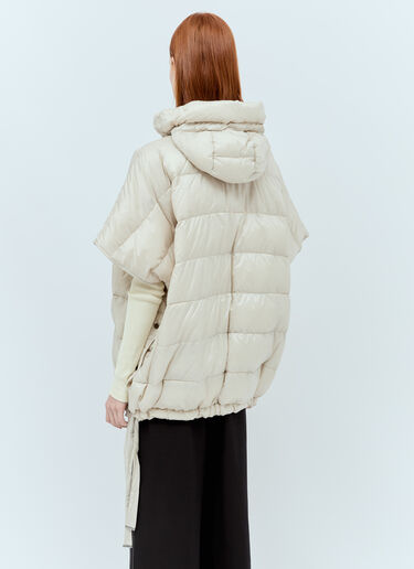 Max Mara 패딩 마감 후드 케이프  화이트 max0255057