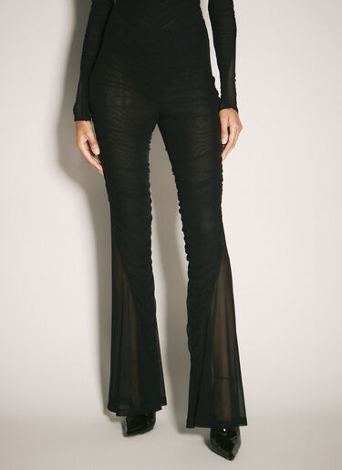Mugler Ruched Flared Pants Black mug0258010
