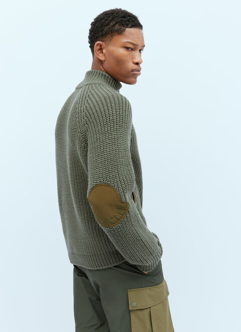 Moncler x Pharrell Williams T-Neck Wool Knit Sweater Green mpw0154001