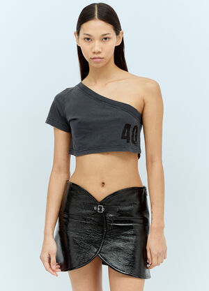 Courrèges チューバプリントクロップトップ グレー cou0255016