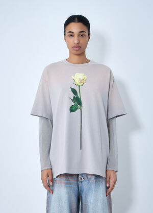 Acne Studios Layered Graphic T-Shirt Grey acn0264041