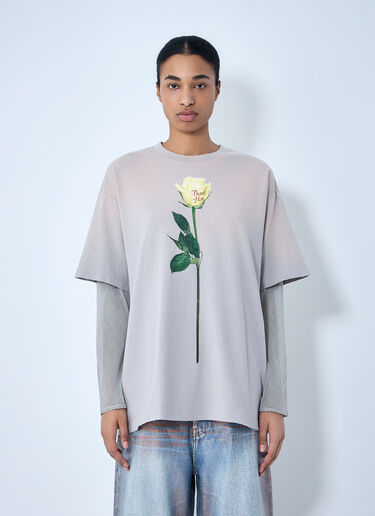 Acne Studios Layered Graphic T-Shirt Grey acn0264041