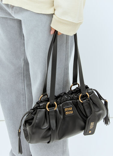 Miu Miu Joie Nappa Leather Shoulder Bag Black miu0258043