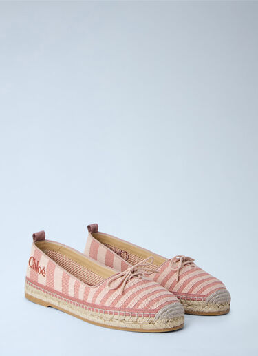 Chloé Isla Striped Canvas Espadrilles Pink chl0265043