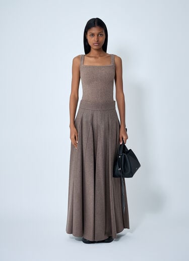 Pleated Flared Skirt Max Mara Pleated Flared Skirt Brown max0262049