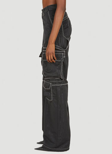 Marine Serre Moire Cargo Pants Black mrs0252015