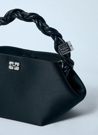 GANNI Satin Mini Bou Handbag Black gan0259058