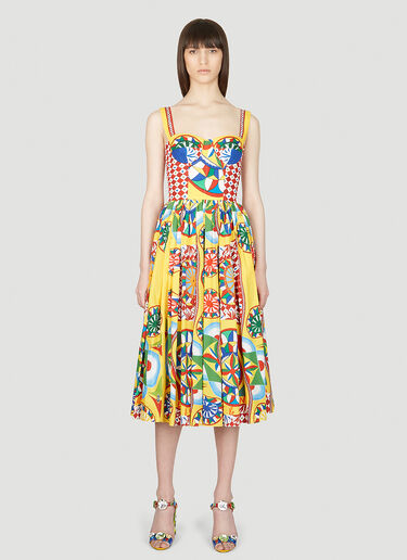 Dolce & Gabbana Carretto Print Bustier Dress Multicolour dol0253005