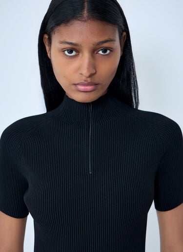 Alexander Wang Ribbed Knit Mini Dress Black awg0263020