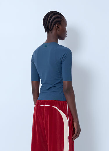 LN-CC® - Lacoste: Runway Zipped Printed Stretch T-shirt - Blue Lacoste Runway Zipped Printed Stretch T-shirt Blue lac0266011