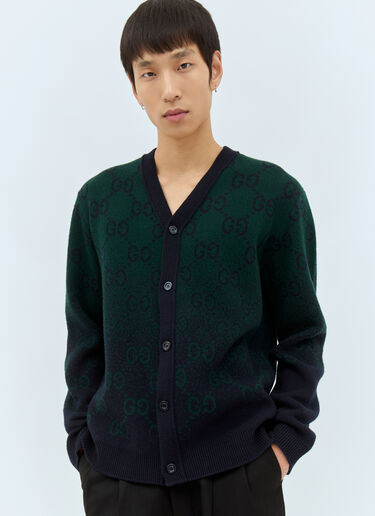 Gucci GG Degradé Wool Jacquard Cardigan Green guc0157024