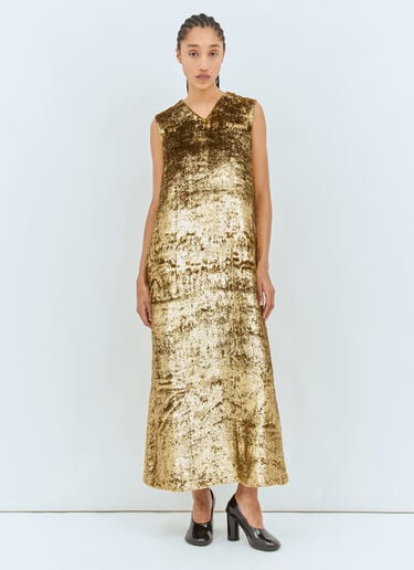 The Row Louane Maxi Dress Gold row0258004