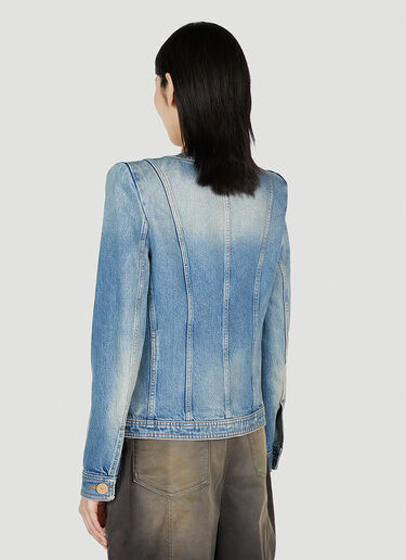 Balmain Collarless Denim Jacket Blue bln0252032