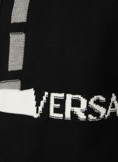 Versace 로고 자카드 컬러 블록 스웨터 블랙 ver0149004