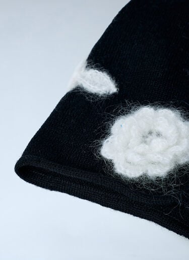 Bonnet With Crochet Flowers GANNI Bonnet With Crochet Flowers Black gan0262001