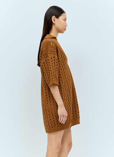 Max Mara 니트 메시 미니 원피스  브라운 max0256016