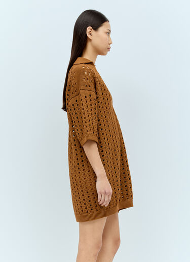 Max Mara Knit Mesh Mini Dress Brown max0256016