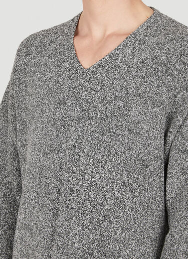 Dion Lee Marled Boucle V-Neck Sweater Grey dle0349006