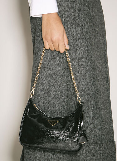 Re-Edition Naplak Patent Leather Mini Bag Prada Re-Edition Naplak Patent Leather Mini Bag Black pra0259008
