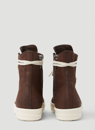 Rick Owens 高帮皮革运动鞋 棕色 ric0153023