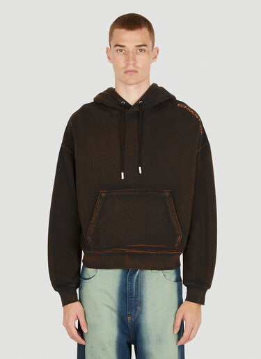 Eckhaus Latta Logo Print Hooded Sweatshirt Brown eck0351002