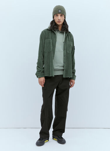 Stone Island Hooded Compass Patch Sweatshirt Green sto0154050