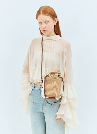 Chloé 스몰 우디 바스켓 백 화이트 chl0258036