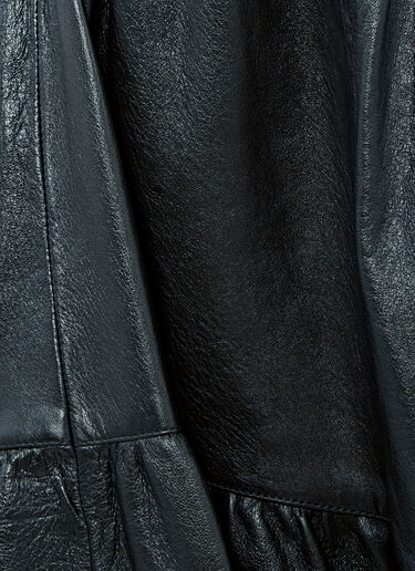 Saint Laurent Long Tiered Leather Skirt Black sla0225012