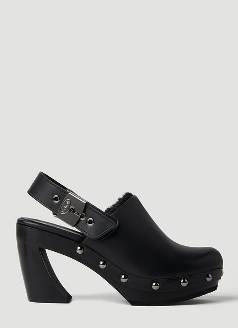 Versace Nina Pescura High Heel Clogs Pink vrs0249054