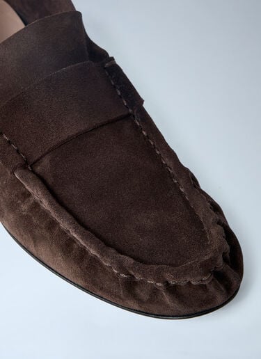 Suede Soft Loafers The Row Suede Soft Loafers Brown row0261017
