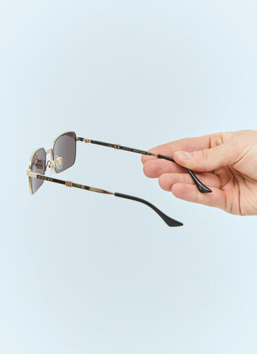 Gucci 矩形框太阳镜  金色 gus0156006